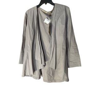 Art & Soul Boho Gray Open Front Cardigan Shacket Lightweight Waterfall - Size XL